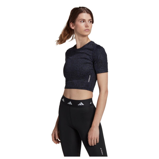 Adidas Γυναικεία κοντομάνικη μπλούζα crop Techfit